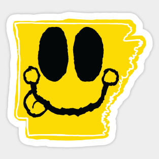 Arkansas Happy Face with tongue sticking out Sticker